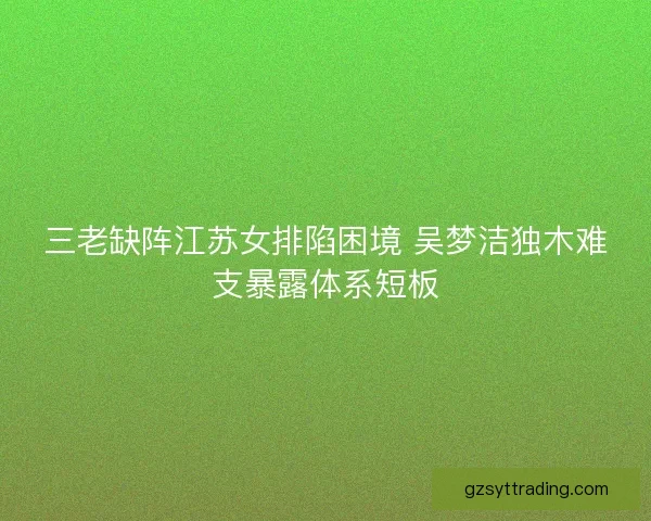 三老缺阵江苏女排陷困境 吴梦洁独木难支暴露体系短板